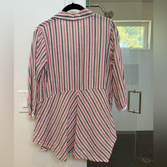 Anthropologie (Isabella Sinclair) Striped shirt 3/4 sleeve - Picture 2 of 2